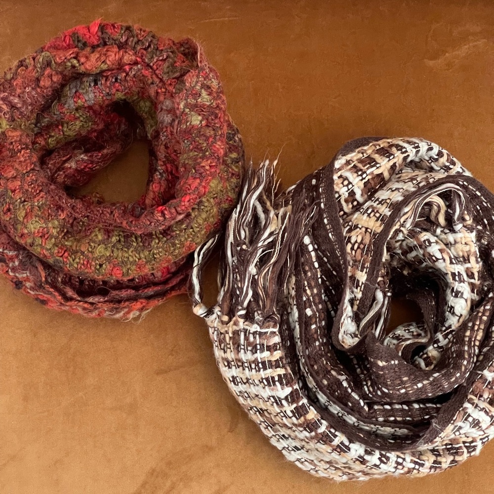 Bundle of knit scarves